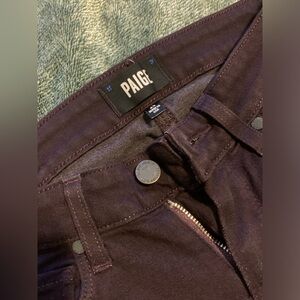 Paige Jeans 24 skinny zipper accent plum color
